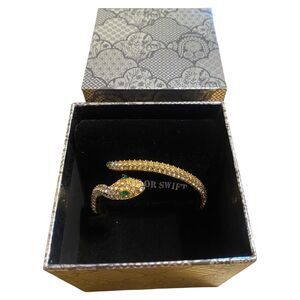 Taylor Swift Reputation Album Snake Cuff Bracelet New 🐍 Gold Tone Rhinestone